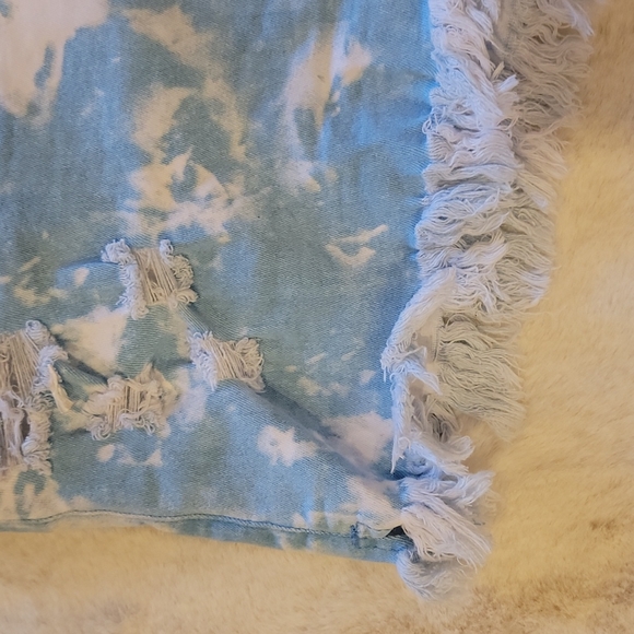 Fringed Tie Dye Shorts - Picture 2 of 4